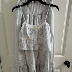 Aerie Striped Gray and White Top